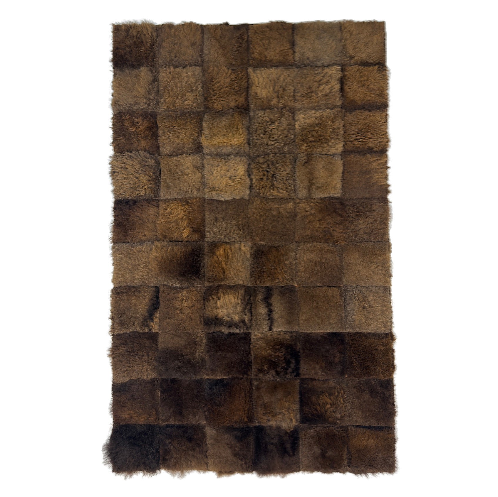 Handmade Bison Leather Patchwork Rug - Natural Hair-On First Grade 8ft x 5ft