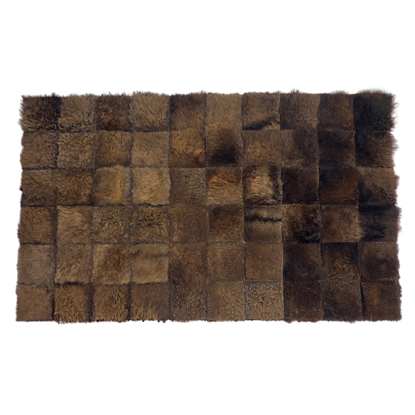 Handmade Bison Leather Patchwork Rug - Natural Hair-On First Grade 8ft x 5ft