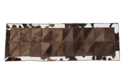 Star Patchwork Bison-Cowhide Rug 2 x 6 Feet