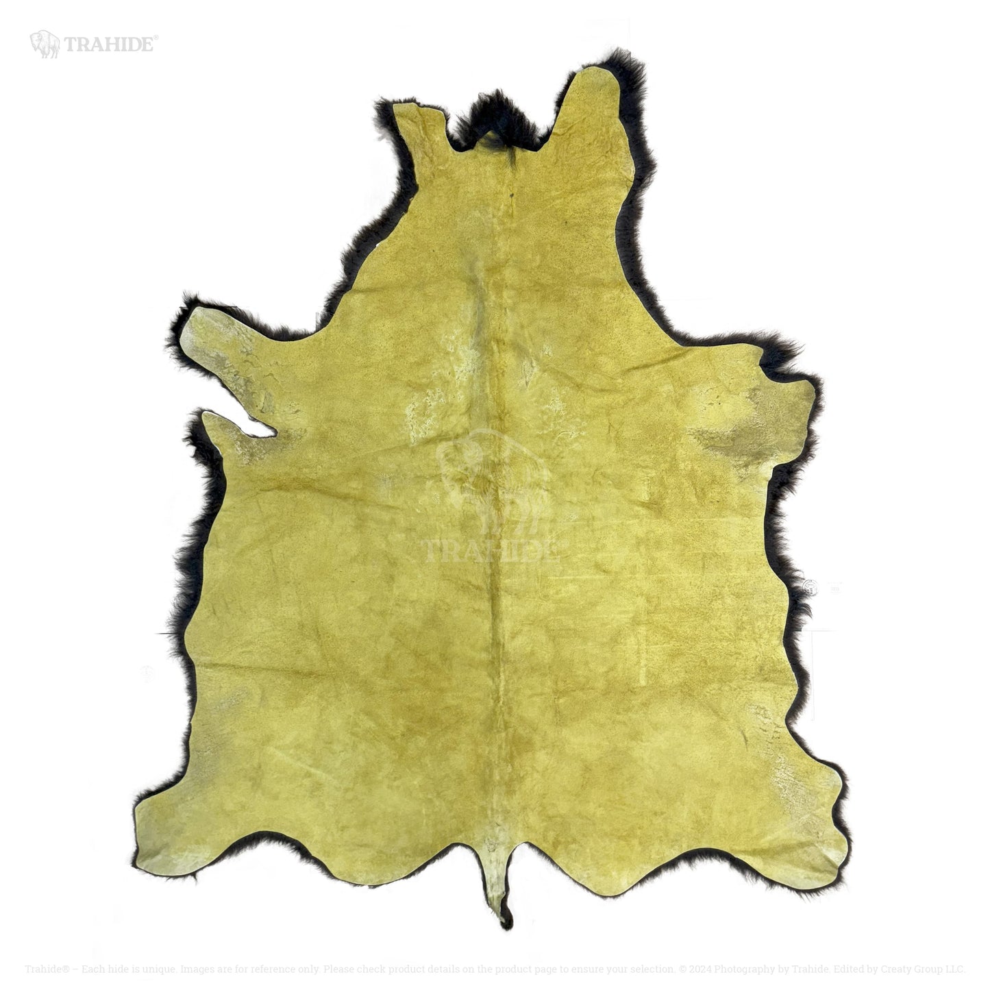 Premium Large Bison Hair-On Hide Rug/Blanket Natural - 7.5x6 ft