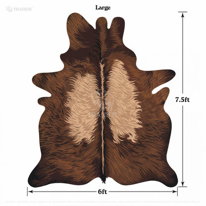 Premium Large Bison Hair-On Hide Rug/Blanket Natural - 7.5x6 ft