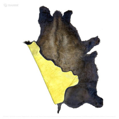 Premium Extra-Large Bison Hair-On Hide Rug/Blanket Natural - 8x7 ft