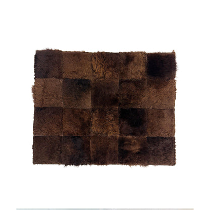 Bison Patchwork Rug | Handmade Hair-On – 8 × 5 Ft