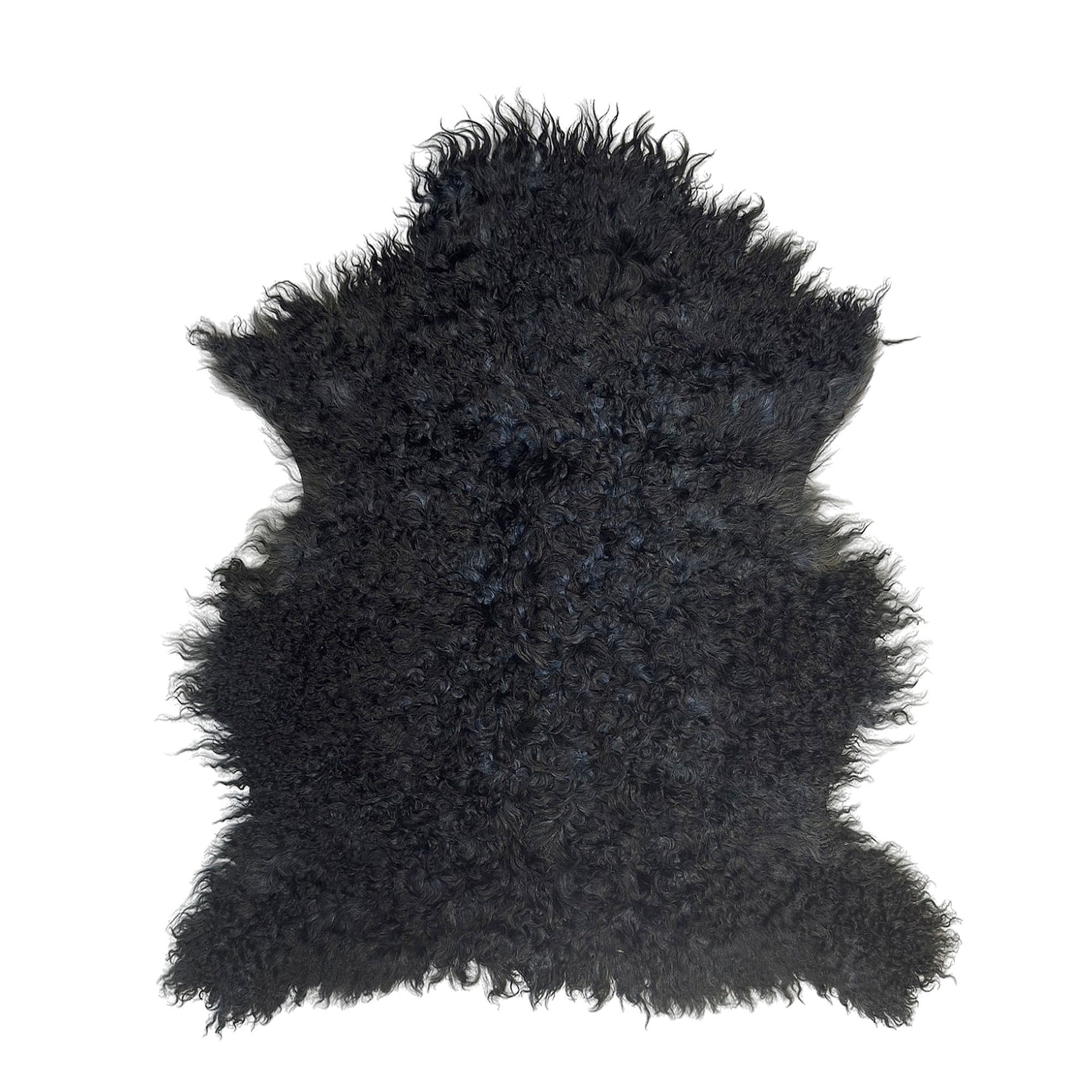 Argentinian Hair-On Angora Hide - Black - First Grade - Luxuriously Soft & Elegant
