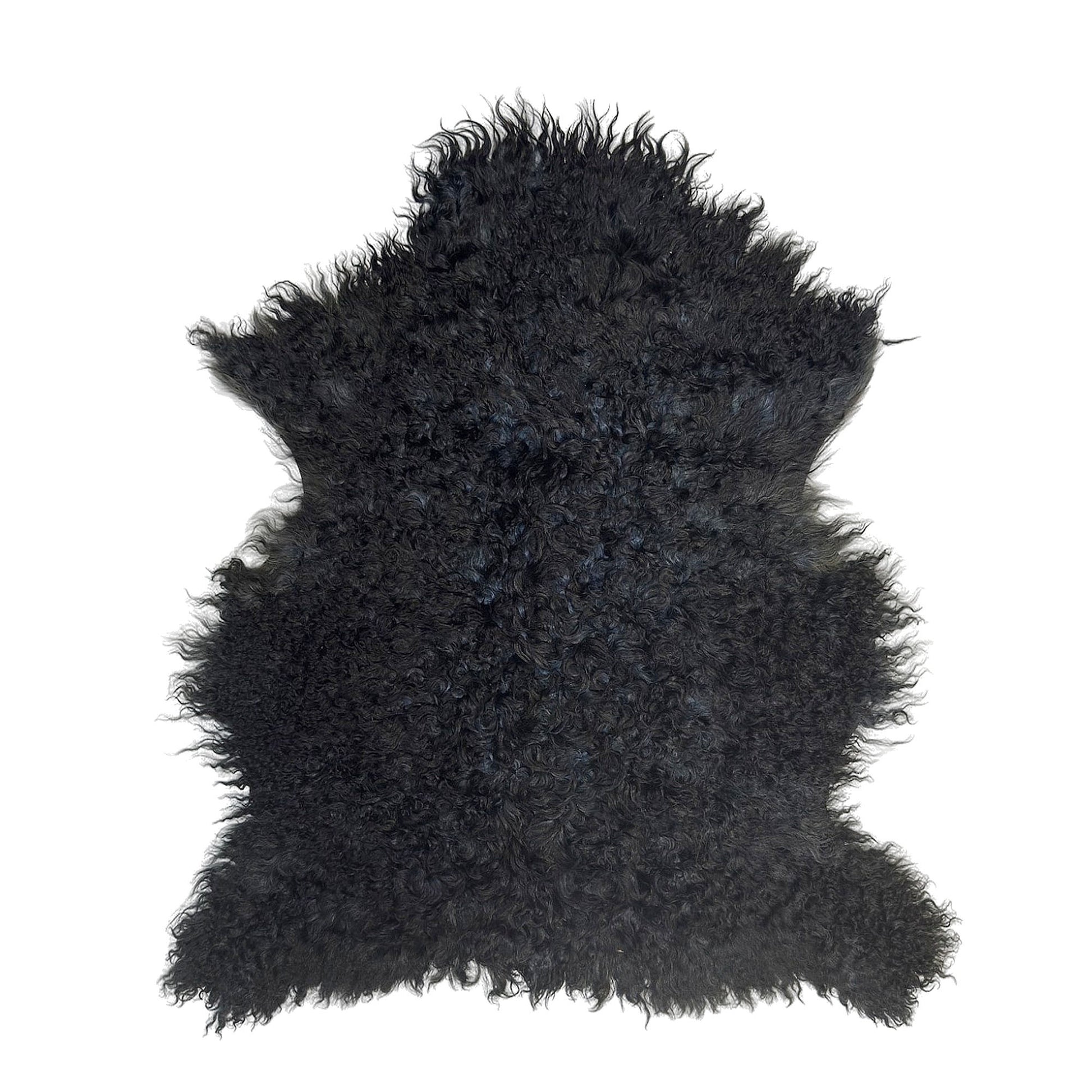 Argentinian Hair-On Angora Hide - Black - First Grade - Luxuriously Soft & Elegant