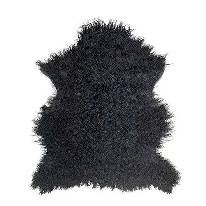 Argentinian Hair-On Angora Hide - Black - First Grade - Luxuriously Soft & Elegant