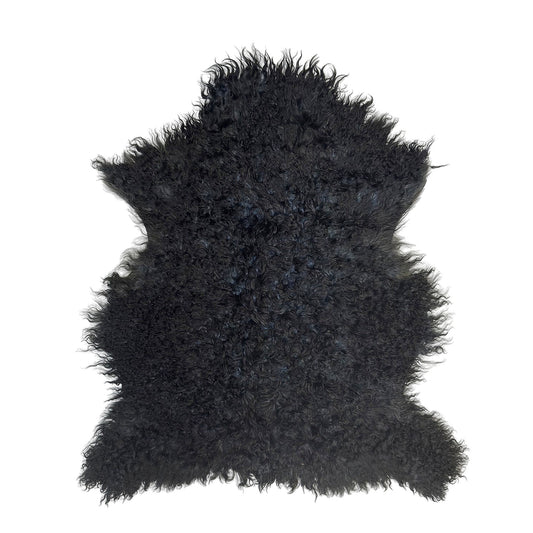 Argentinian Hair-On Angora Hide - Black - First Grade - Luxuriously Soft & Elegant