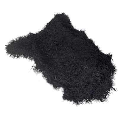 Argentinian Hair-On Angora Hide - Black - First Grade - Luxuriously Soft & Elegant