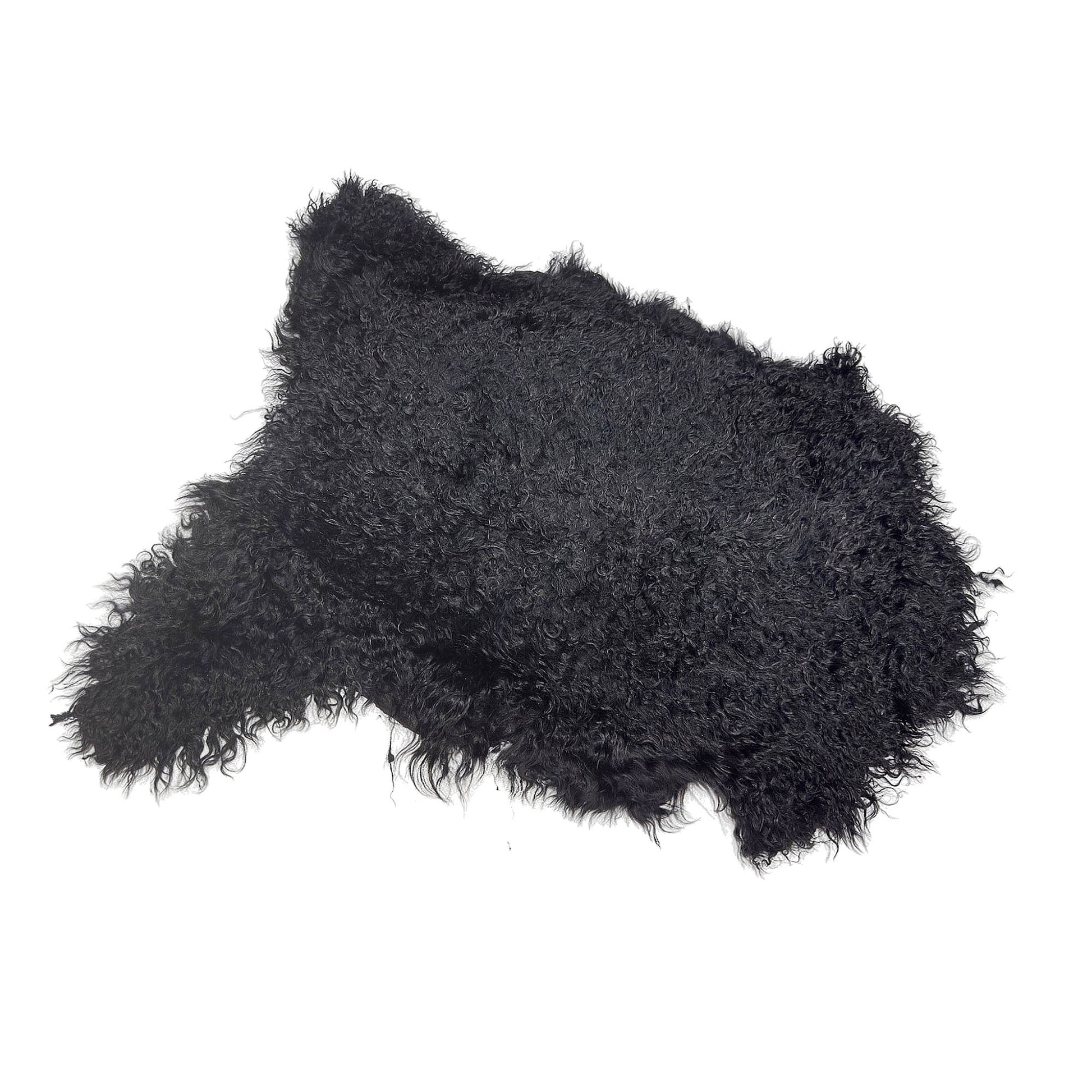 Argentinian Hair-On Angora Hide - Black - First Grade - Luxuriously Soft & Elegant