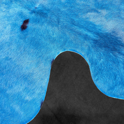 Premium Dyed Hair-On Cowhide Rug Blue - Natural Pattern First Grade