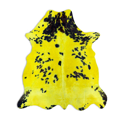 Premium Dyed Hair-On Cowhide Rug Yellow - Natural Pattern First Grade