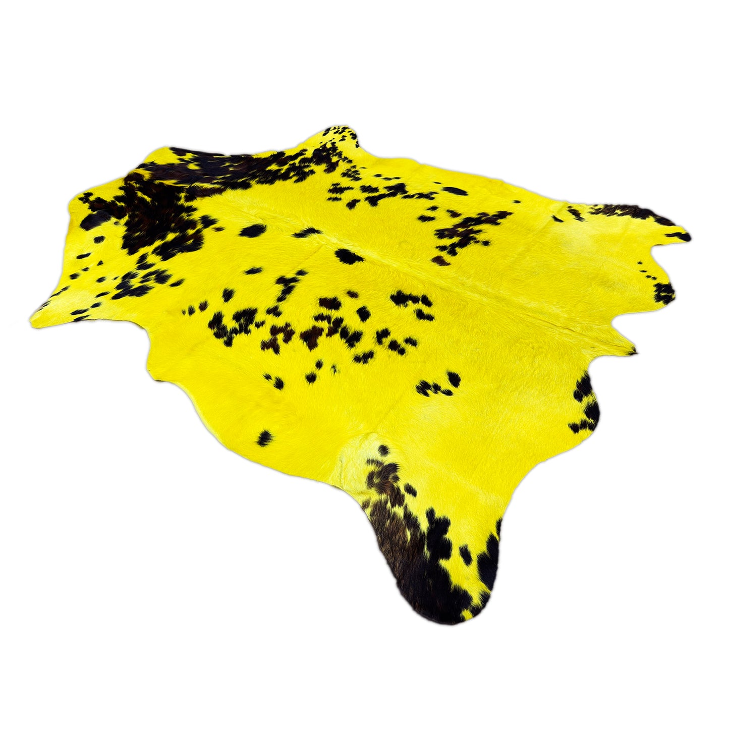 Premium Dyed Hair-On Cowhide Rug Yellow - Natural Pattern First Grade