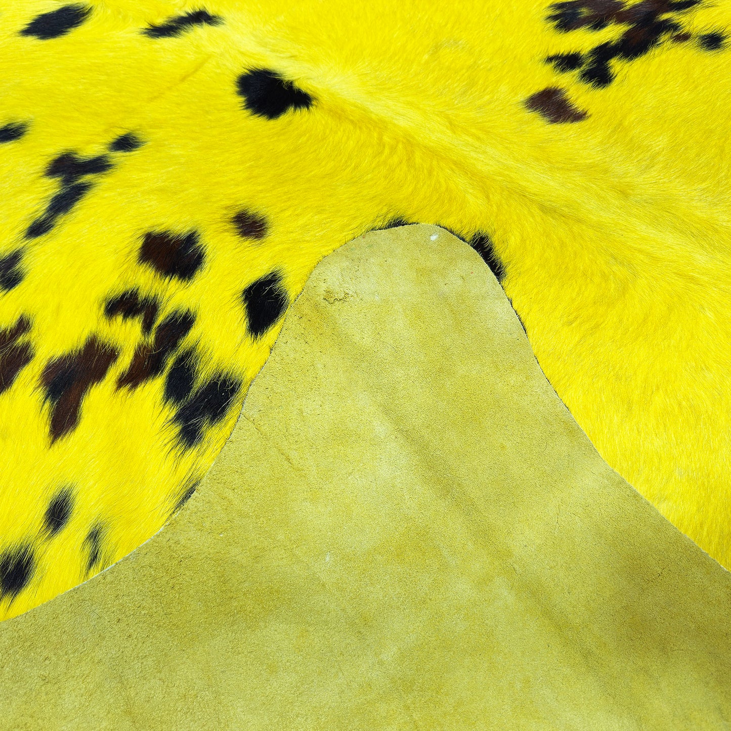 Premium Dyed Hair-On Cowhide Rug Yellow - Natural Pattern First Grade