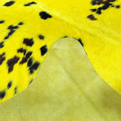 Premium Dyed Hair-On Cowhide Rug Yellow - Natural Pattern First Grade