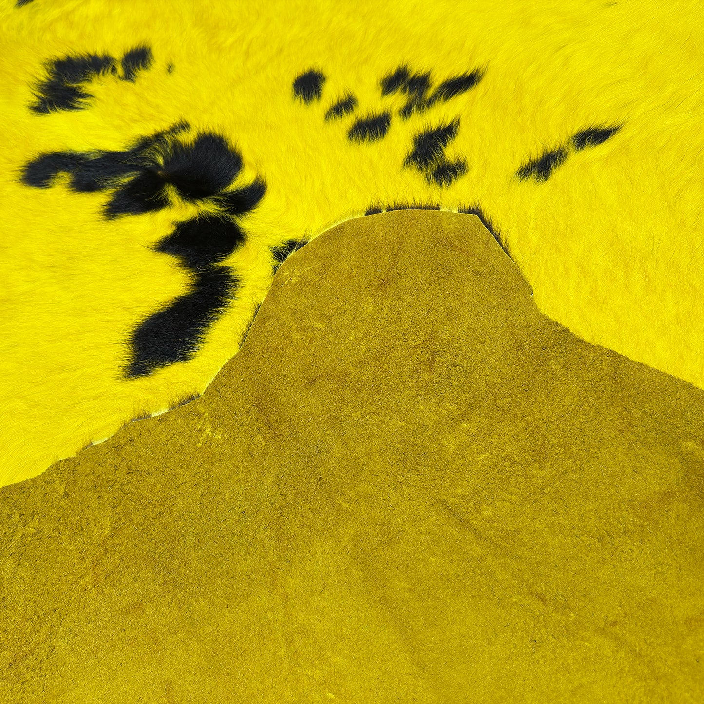 Premium Dyed Hair-On Cowhide Rug Yellow - Natural Pattern First Grade