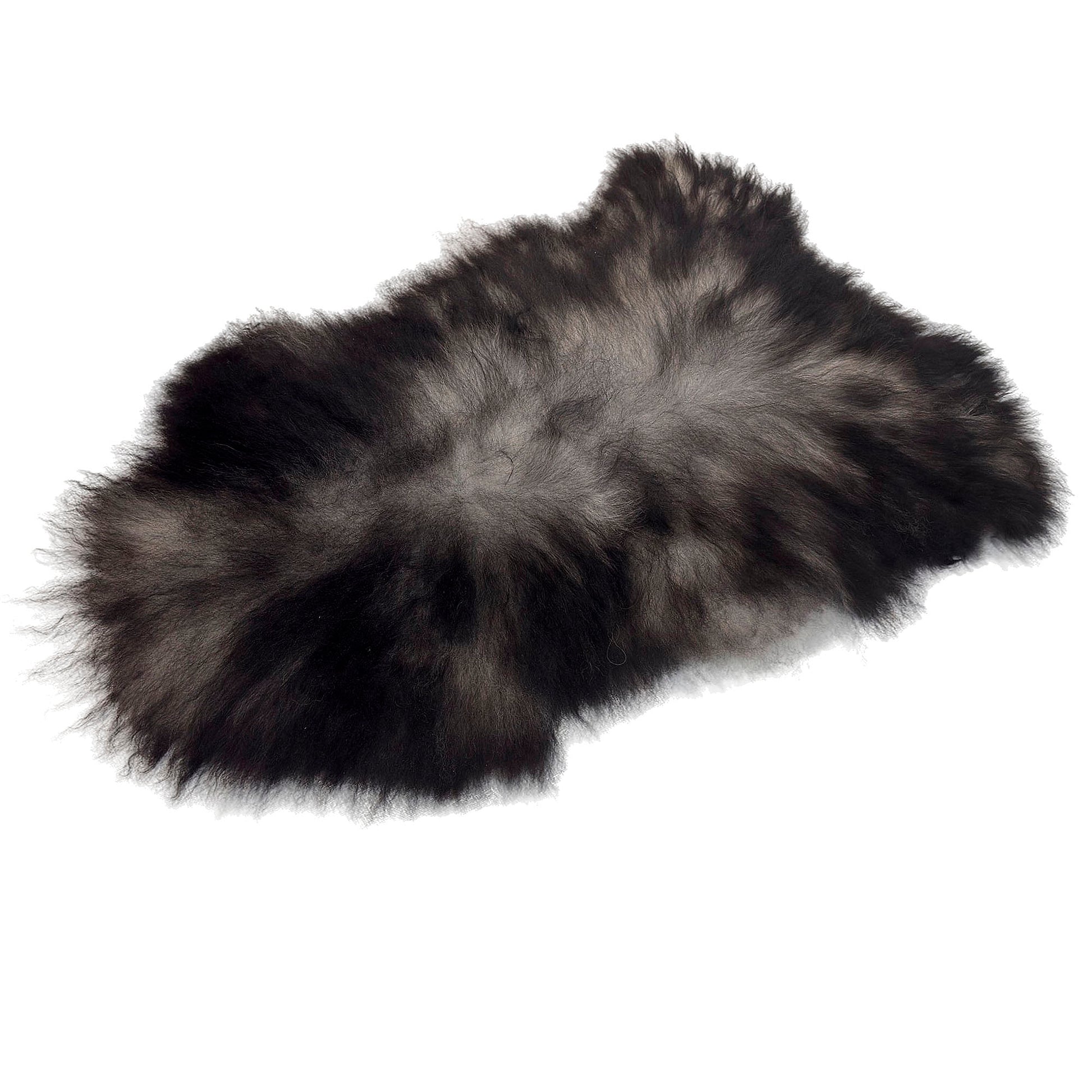 Luxury Norwegian Viking Heritage Sheepskin - Deep Black Long-Hair