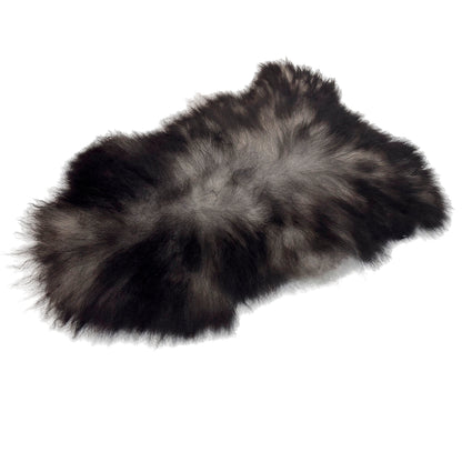Luxury Norwegian Viking Heritage Sheepskin - Deep Black Long-Hair