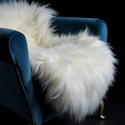 Luxury Norwegian Viking Heritage Sheepskin - Pure White Long-Hair
