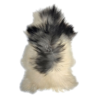 Luxury Norwegian Viking Heritage Sheepskin - Spotted Black & White Long-Hair