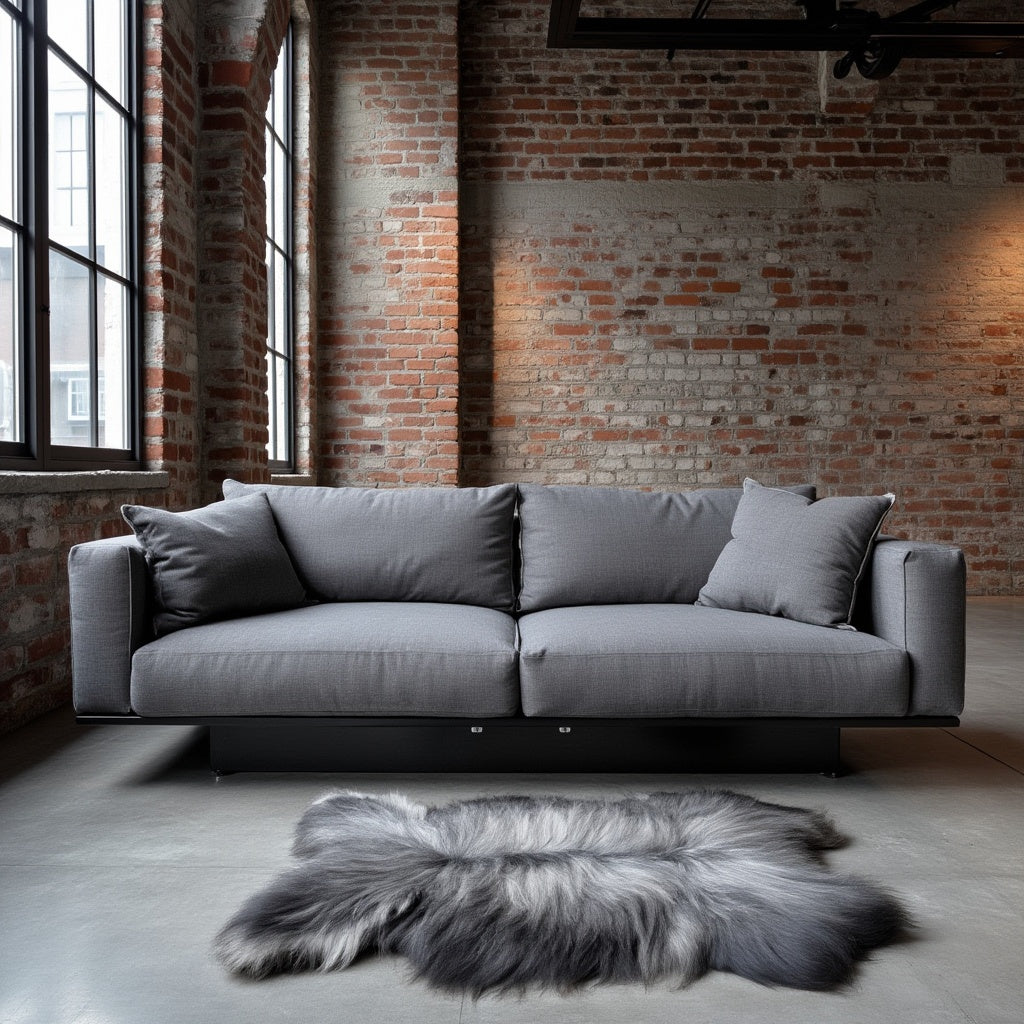 Luxury Norwegian Viking Heritage Sheepskin - Graphite Gray Long-Hair