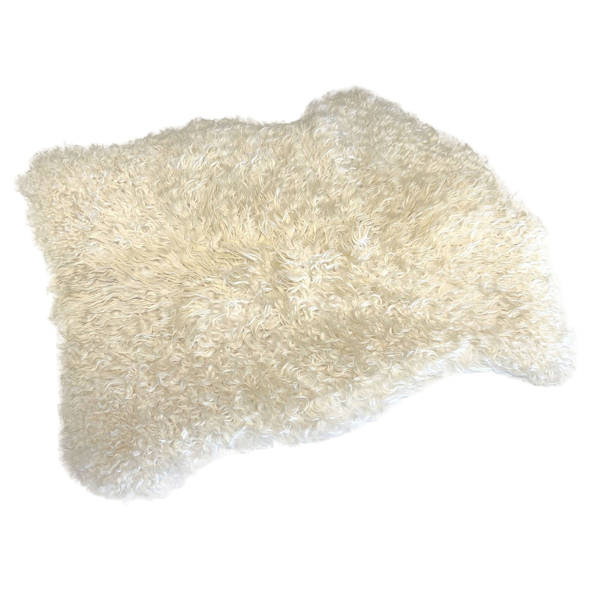 Argentinian Hair-On Angora Hide - White - First Grade - Luxuriously Soft & Elegant
