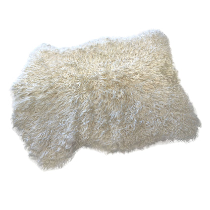 Argentinian Hair-On Angora Hide - White - First Grade - Luxuriously Soft & Elegant