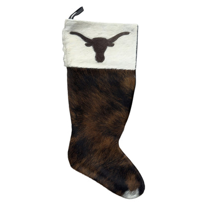 Cowhide Leather Stocking - Rustic Holiday Decor - Premium Large - Genuine Material