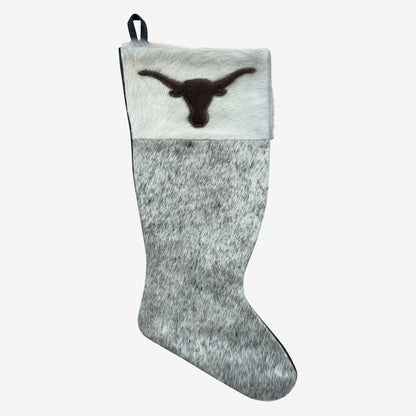 Cowhide Leather Stocking - Rustic Holiday Decor - Premium Large - Genuine Material