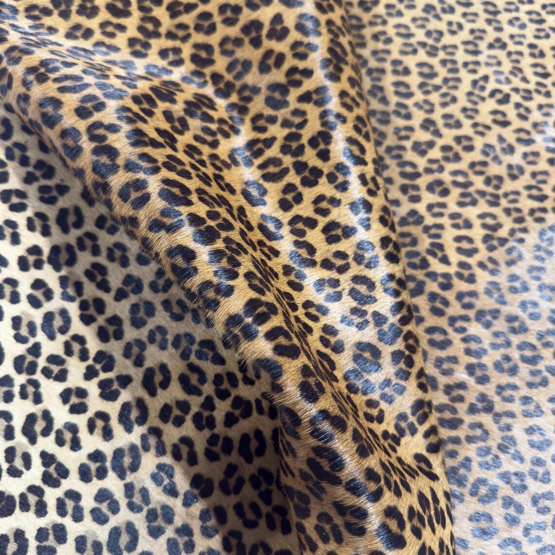 Cowhide Hair-On Leopard Print Design | Natural Cut & 6' x 6' Feet – Colombian Origin