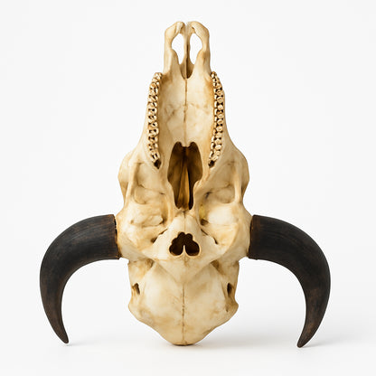 American Bison Skull | Authentic Weathered Bone & Natural Dark Horns – Approx. 2 feet.