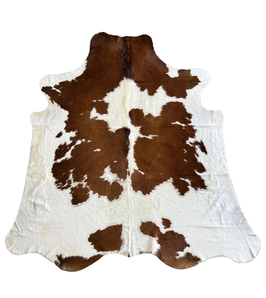 Cowhide Rug - Hair-On Decorative - Premium Quality - Brown & White