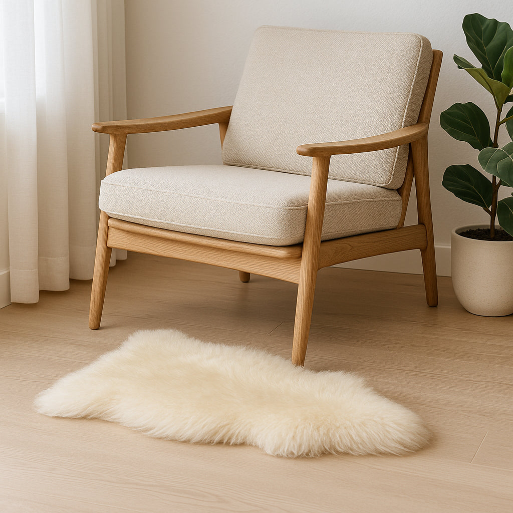 Sheep Sheepskin Rug - Natural Ivory - Plush Large - Luxurious Softness for Versatile Home Decor
