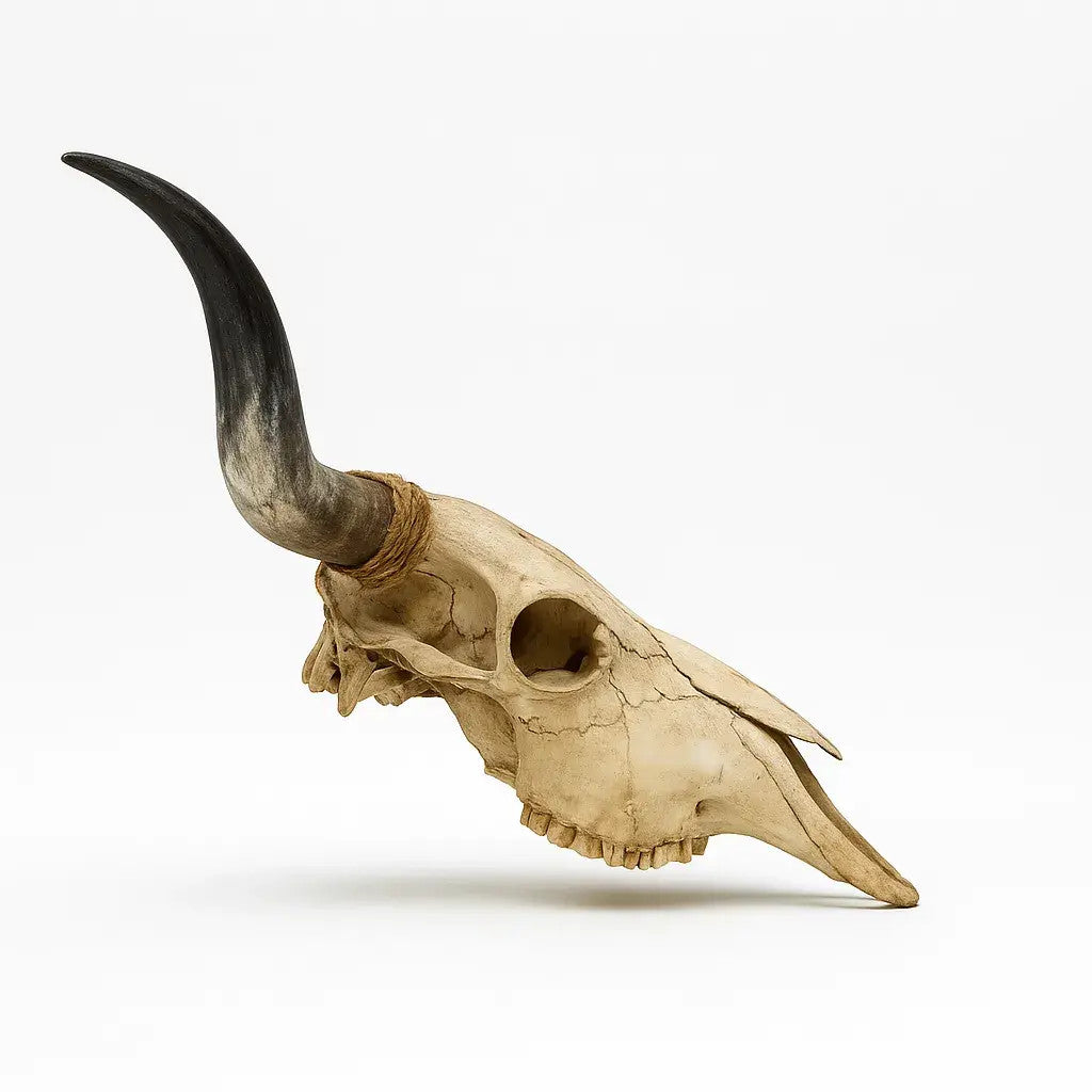 Authentic Texas Longhorn Skull | Real Bone with High-Polish Curved Horns – 4 ft Horn Span