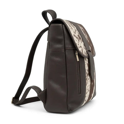 Cowhide Leather Backpack - Hair-On Premium Black Pattern - Luxurious Durable Design