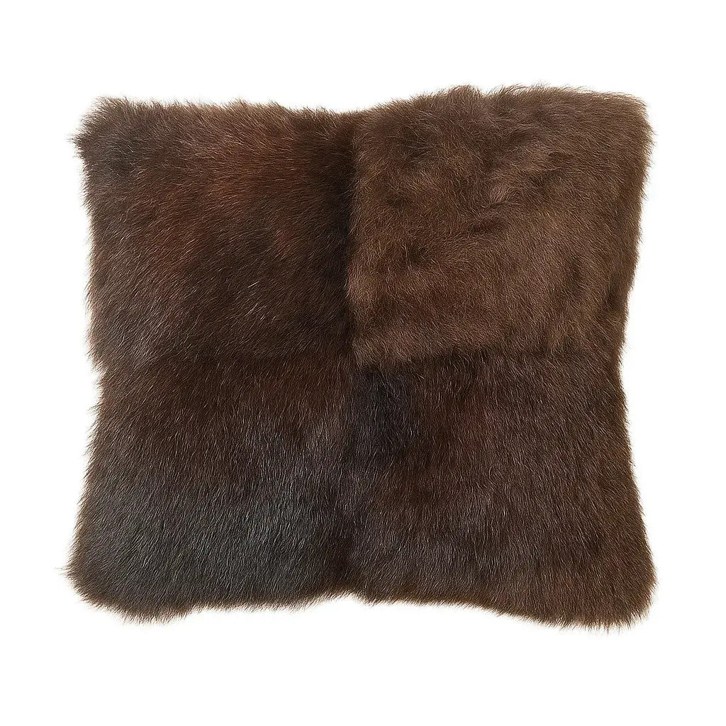 Bison Hair-On Hide Pillow Cover Pachwork Design - Premium Quality