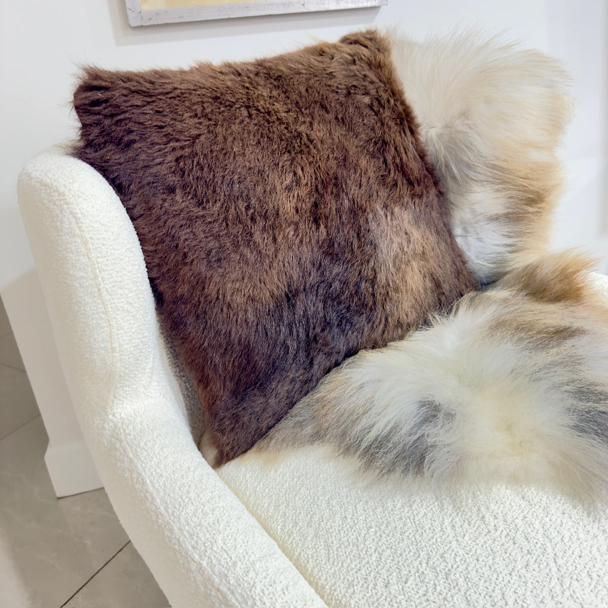 Norwegian Sheepskin Throw | Spotted Brown and White Viking Heritage - 4' x 2.5'