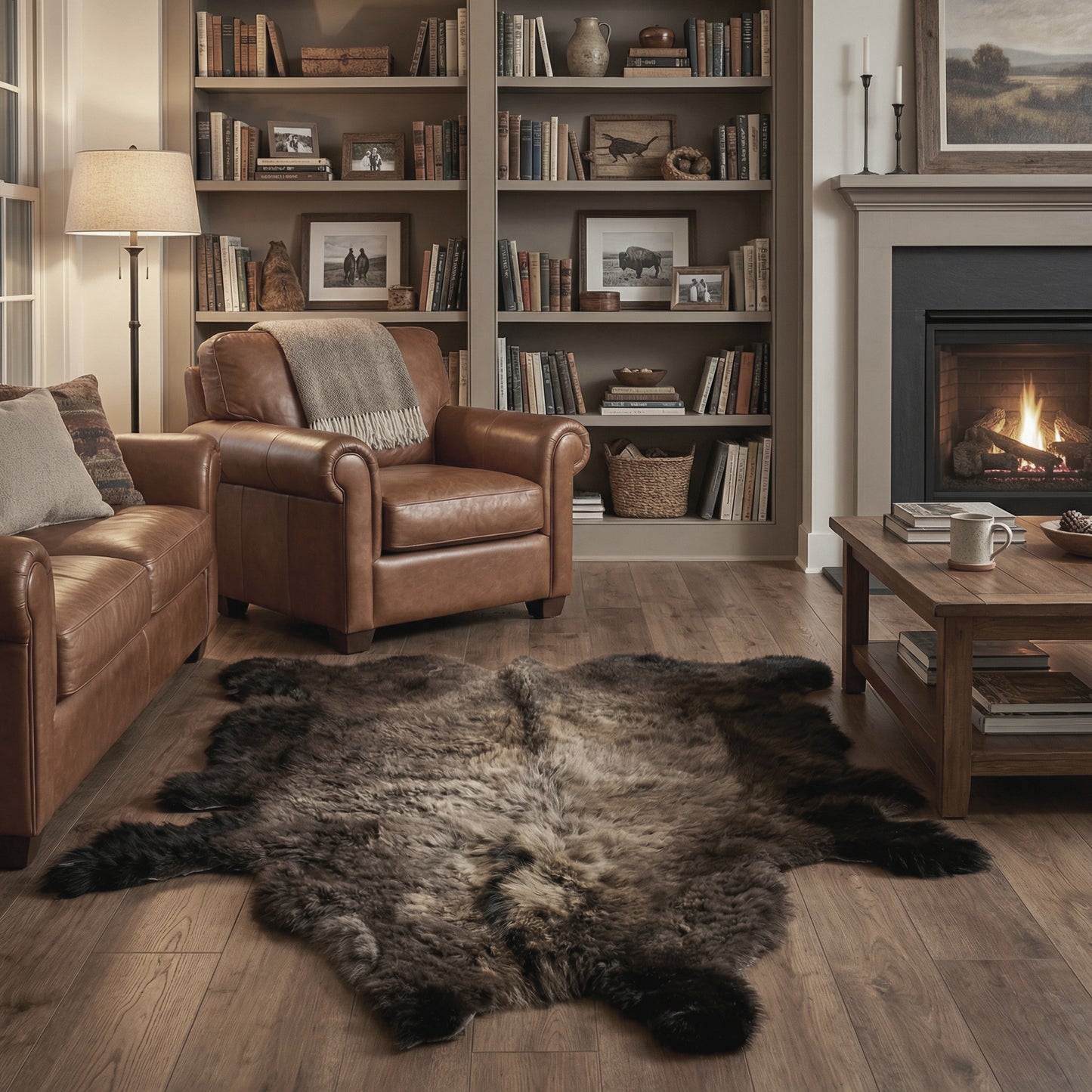 Bison Hide Rug | Good Second-Grade – Large Hair-On