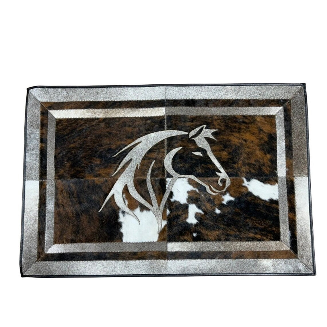 Bison & Cowhide Rug | Rectangular Hair-On – 2×3 ft