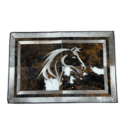 Bison & Cowhide Rug | Rectangular Hair-On – 2×3 ft