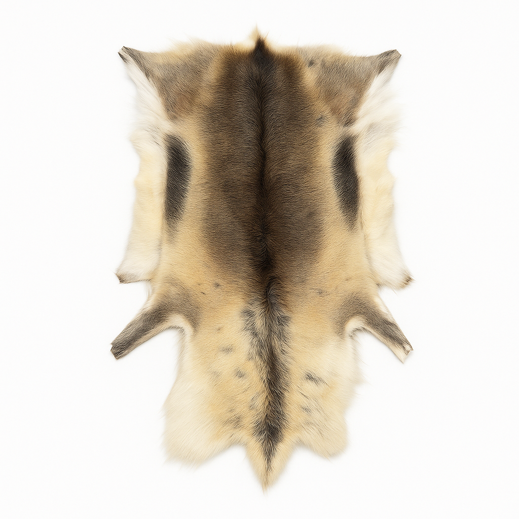 Reindeer Hide Rug | Premium Natural – White & Gray