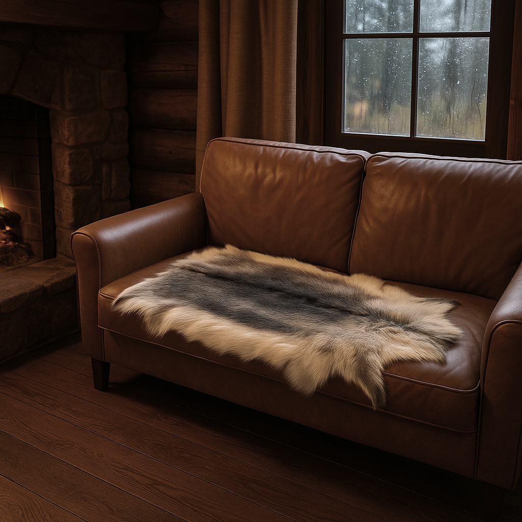 Reindeer Hide Rug | Premium Natural – White & Gray