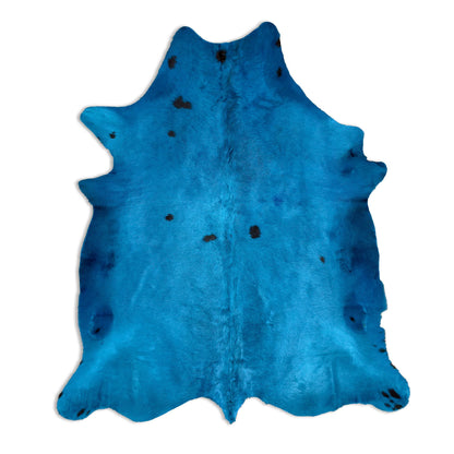 Dyed Cowhide Rug | Blue Hair-On – Large Natural Cut