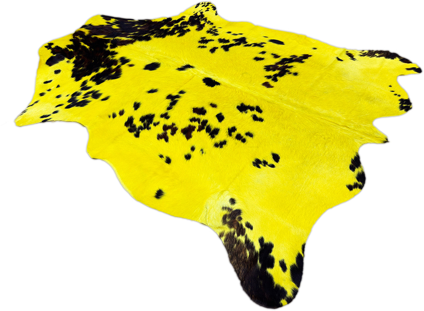 Dyed Cowhide Rug | Yellow Hair-On – Large Natural Cut
