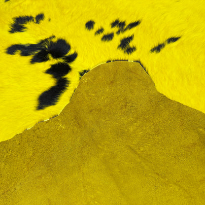 Dyed Cowhide Rug | Yellow Hair-On – Large Natural Cut