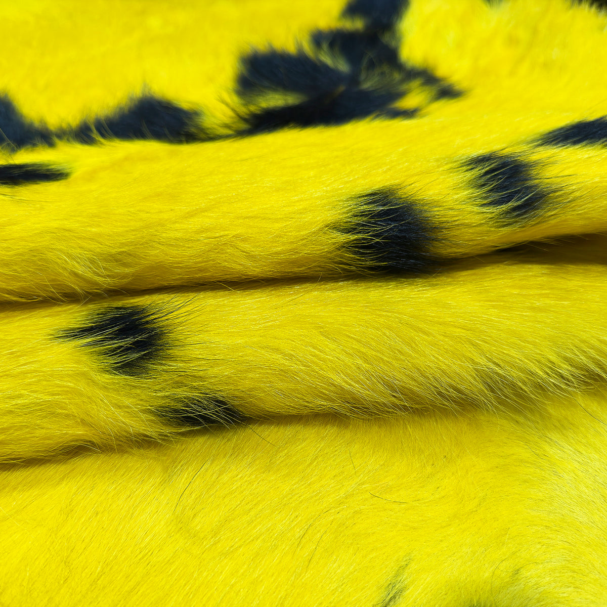 Dyed Cowhide Rug | Yellow Hair-On – Large Natural Cut