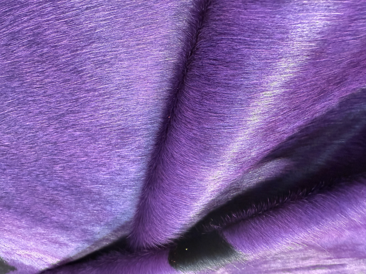 Dyed Cowhide Rug | Purple Hair-On – Large Natural Cut