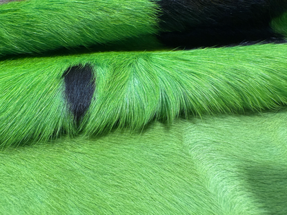 Dyed Cowhide Rug | Green Hair-On – Large Natural Cut