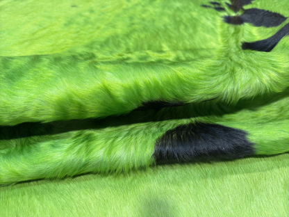 Dyed Cowhide Rug | Green Hair-On – Large Natural Cut