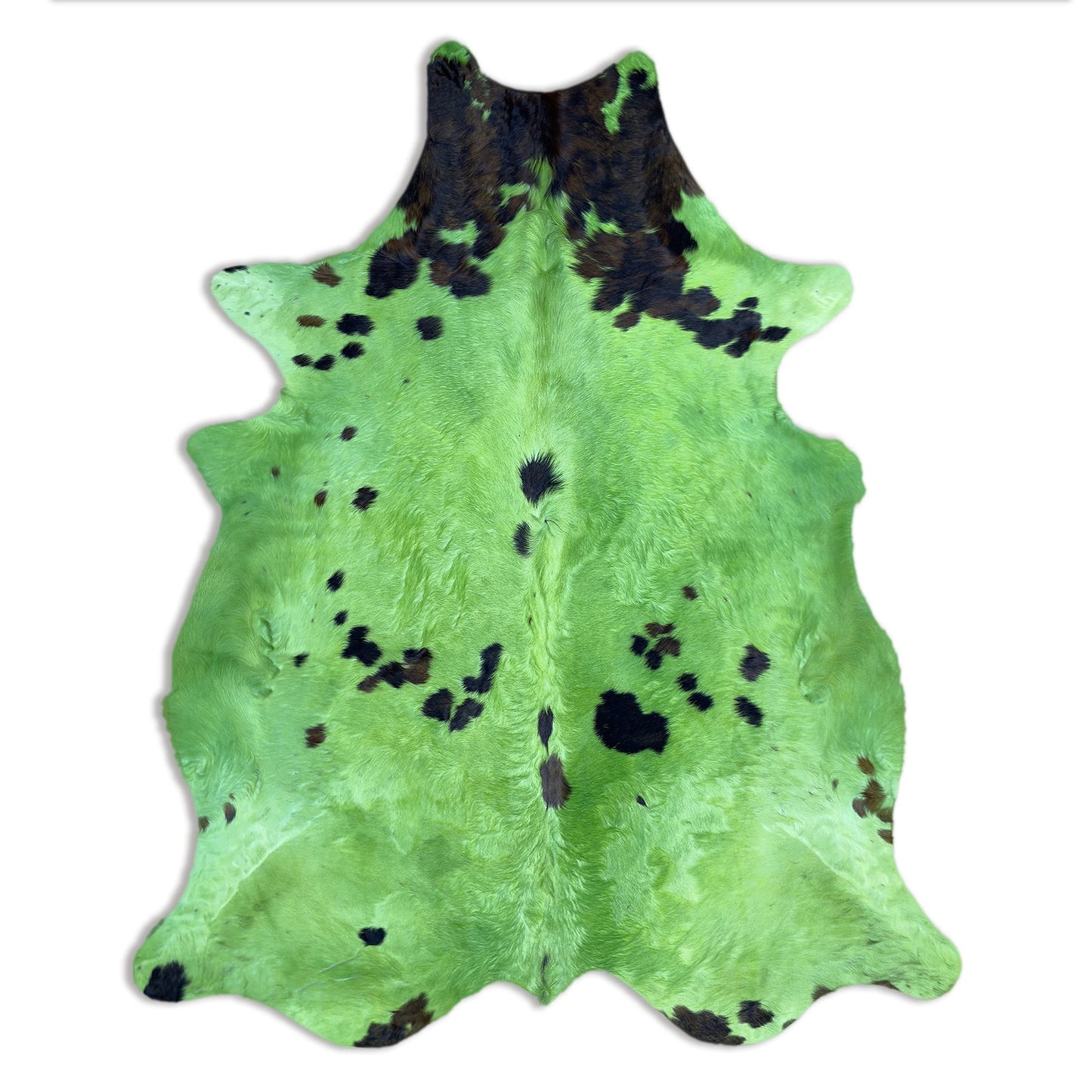 Dyed Cowhide Rug | Green Hair-On – Large Natural Cut