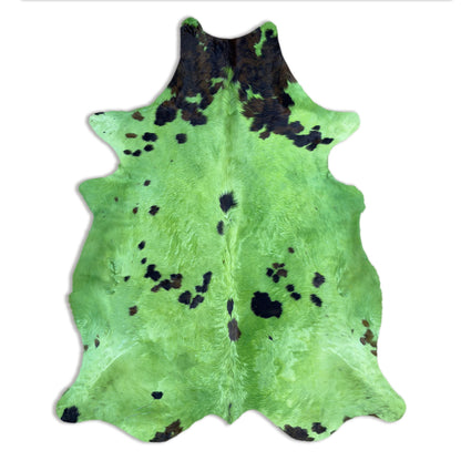 Dyed Cowhide Rug | Green Hair-On – Large Natural Cut